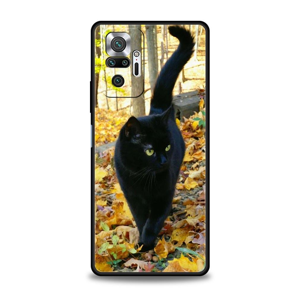 Schwarze Katze Starrendes Auge Handyhülle Für Xiaomi Redmi Note 12 5G 11 10 Pro Plus 9S 9 8 7 9T 8T 10C 9C 9A 5G K50 Gaming Weiche Hülle