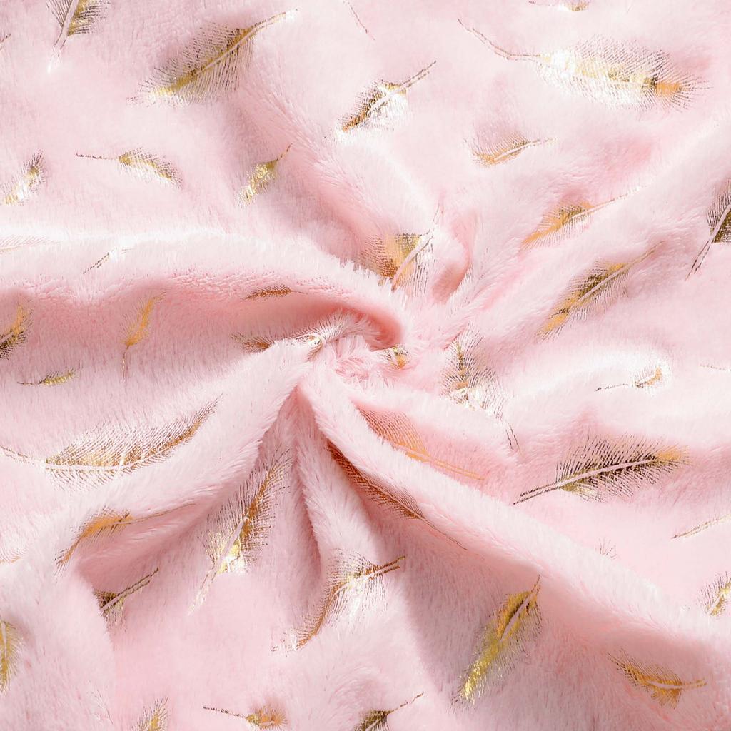 Decorative Pillowcase, Feathers, Light Pink