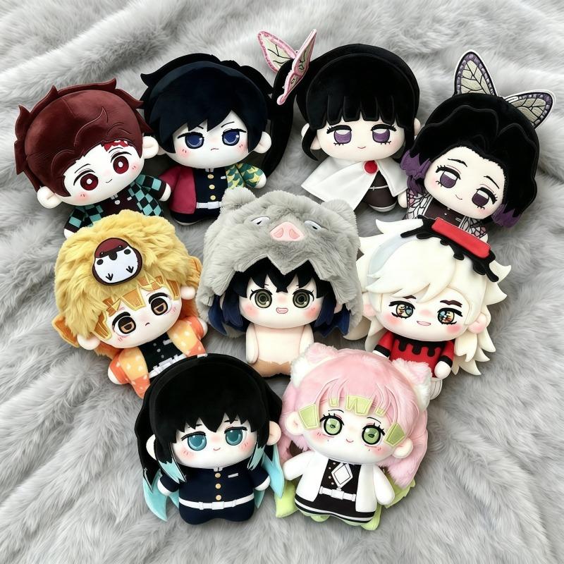 10cm Demon Slayer Plush Toy Cute Cartoon Douma Mitsuri Kanroji Zenitsu Agatsuma Tanjiro Kamado Anime Backpack Charm Toy Gift