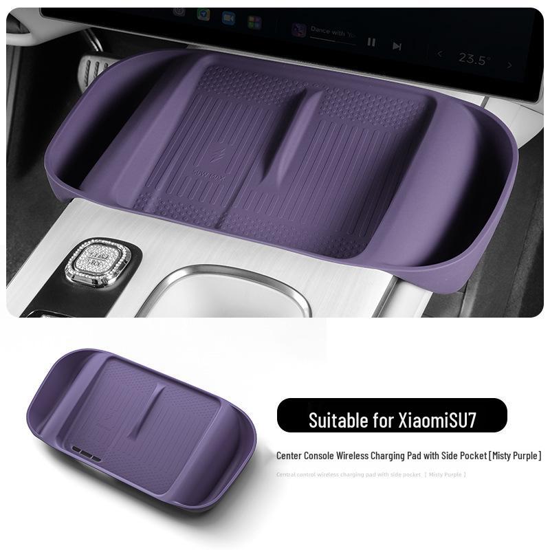 Waterproof Silicone Pad for 24 Xiaomi SU7: Non-slip Wireless Charging Car Interior Accessory