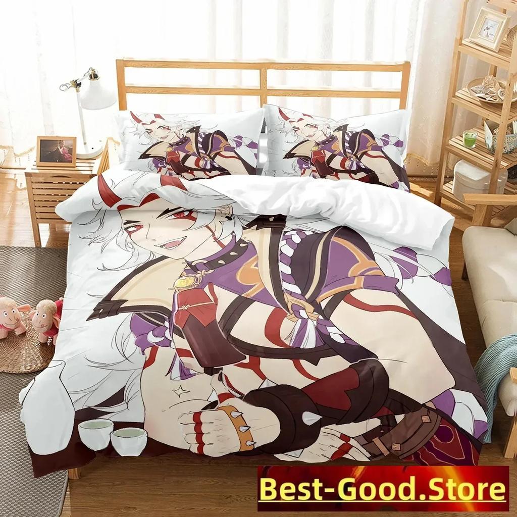 3D Print Arataki Ltto Bedding Set Single Twin Full Queen King Size Genshin Impact Bed Set Adult Kid Bedroom Duvet Cover Sets