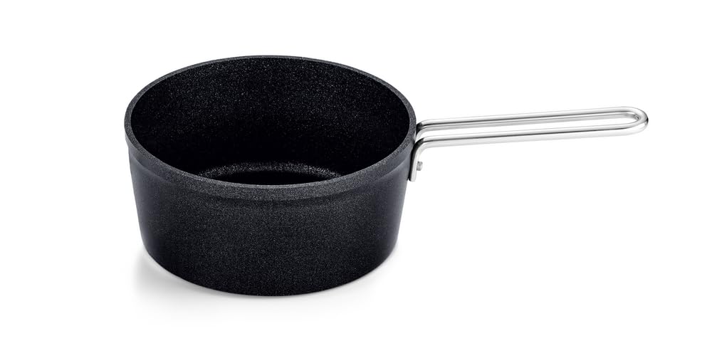 Fissler One Hand Pot 18cm Adamant Saucepan with Stainless Steel Lid Compatible with Gas Coating Made In Germany Black Japanese Fire/IH Non-Stick