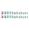 24 Pieces Leaf Buling Glitter Green Temperament Simple New Product Simple Autumn and Winter White  Nail Wear Nail