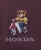 PHYPS MOTORCYCLE Honda Bear T-Shirt Burgundy