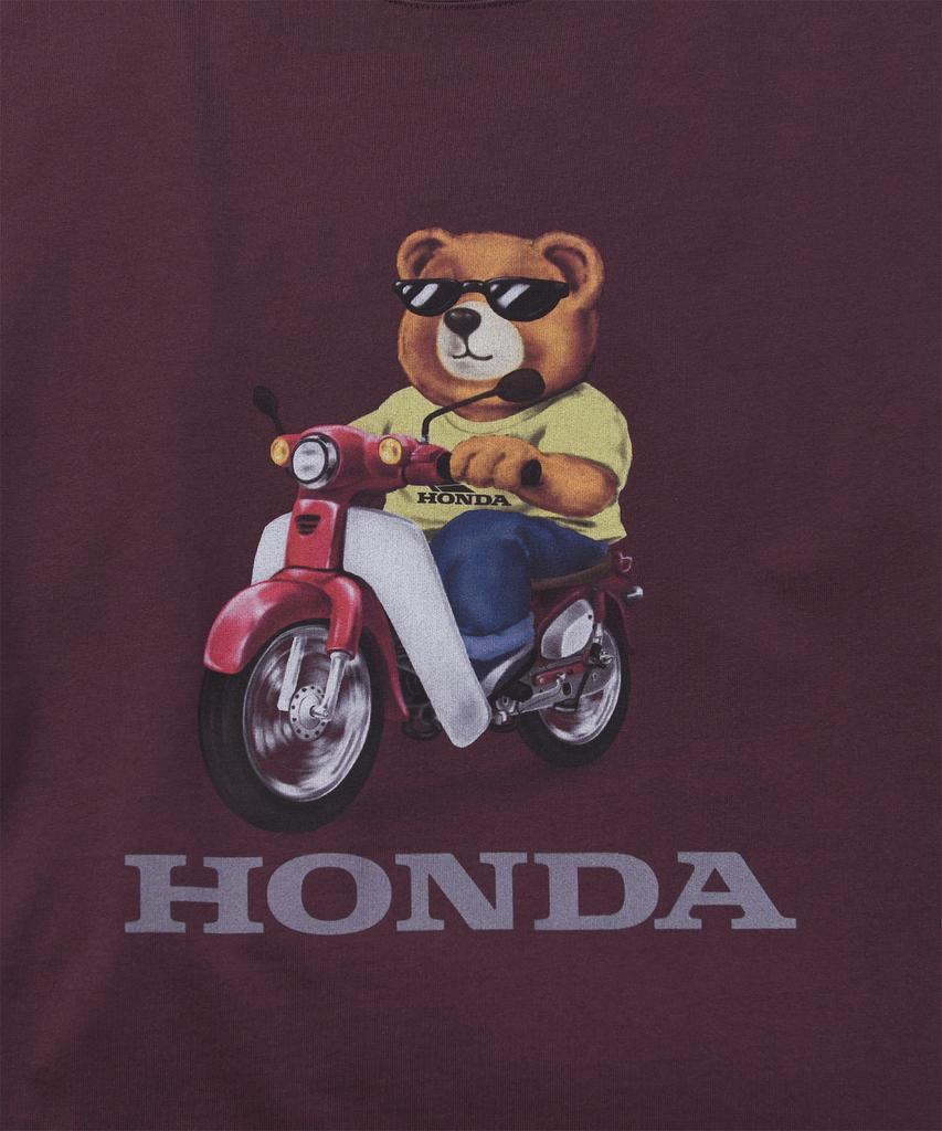 PHYPS MOTORCYCLE Honda Bear T-Shirt Burgundy