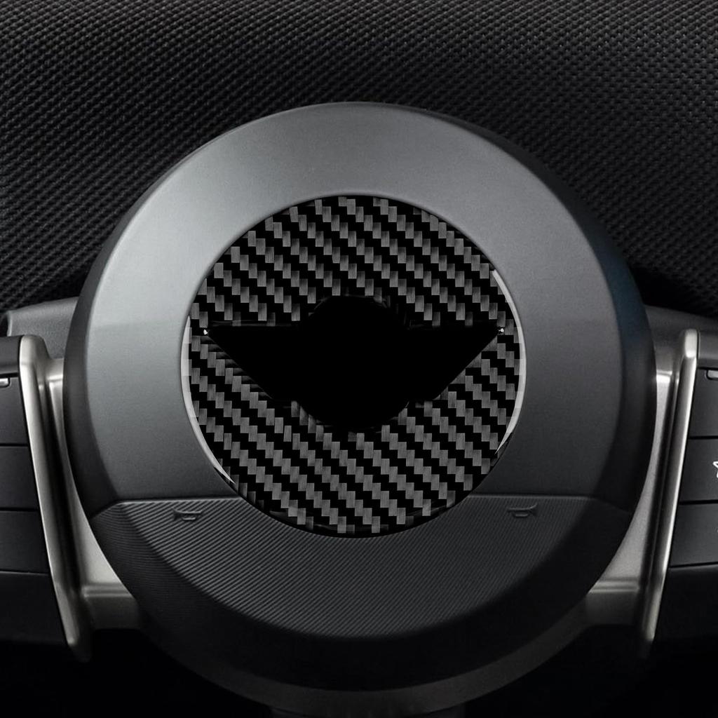 AIRSPEED Carbon Fiber Interior Steering Wheel Emblem Sticker for Mini 3rd Generation and J01 EV Customizable Stylish and and comes with tape for easy