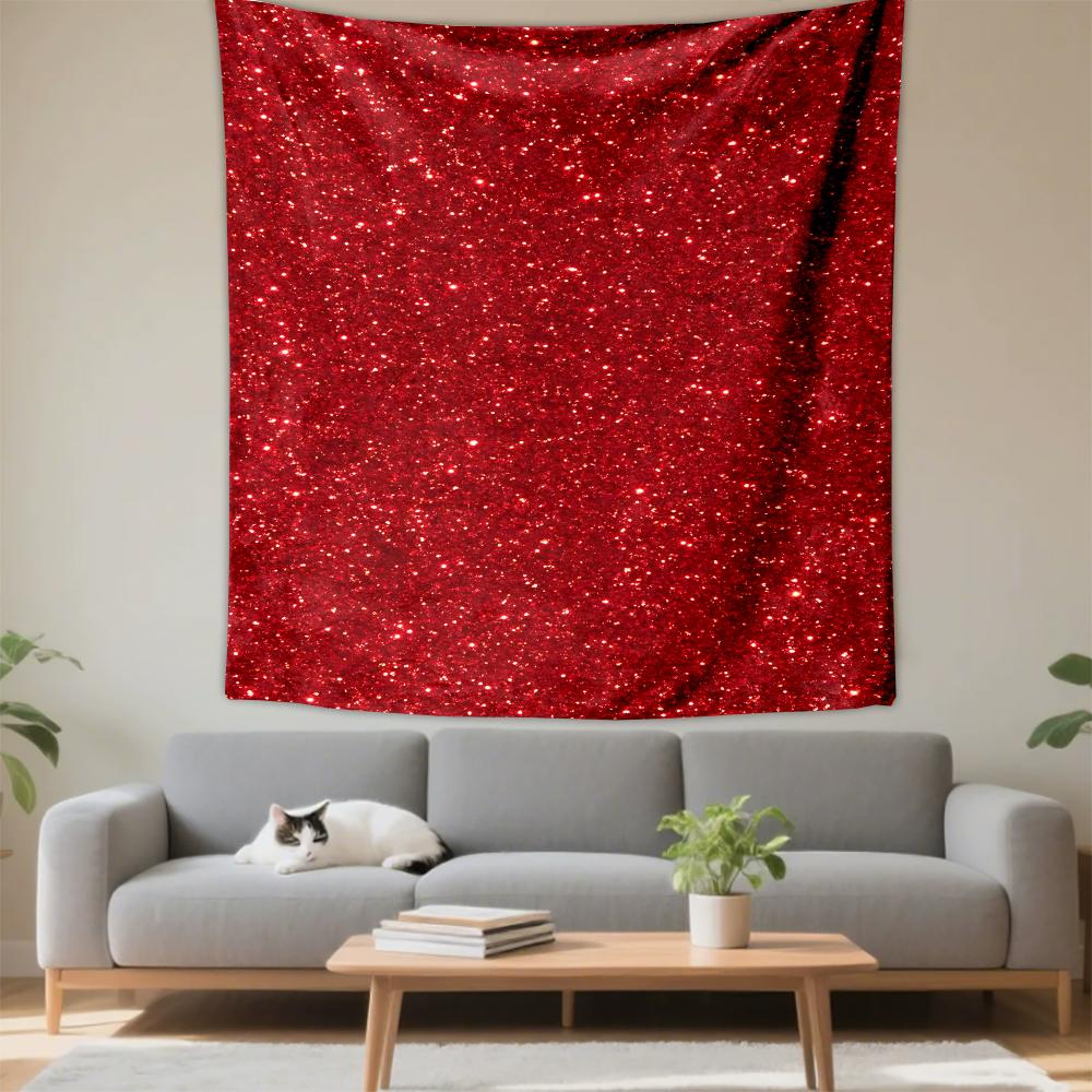 Red Glitter Shiny Sparkling Background Patterned tapestry for bedroom and living room home decor sofas