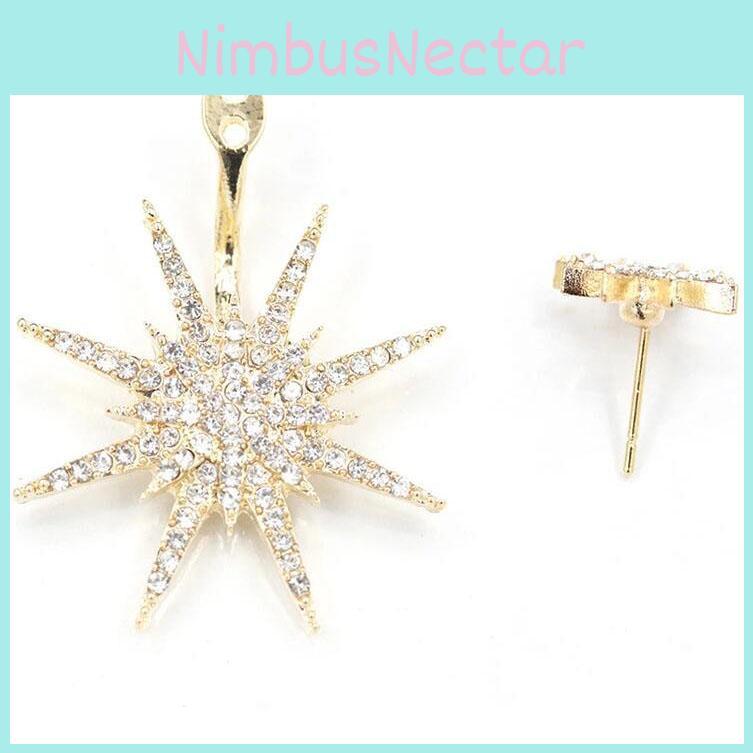 Trendige Ohrringe in Sternform aus Legierung Modische Strass-Ohrstecker 2022 Frühlingsstil