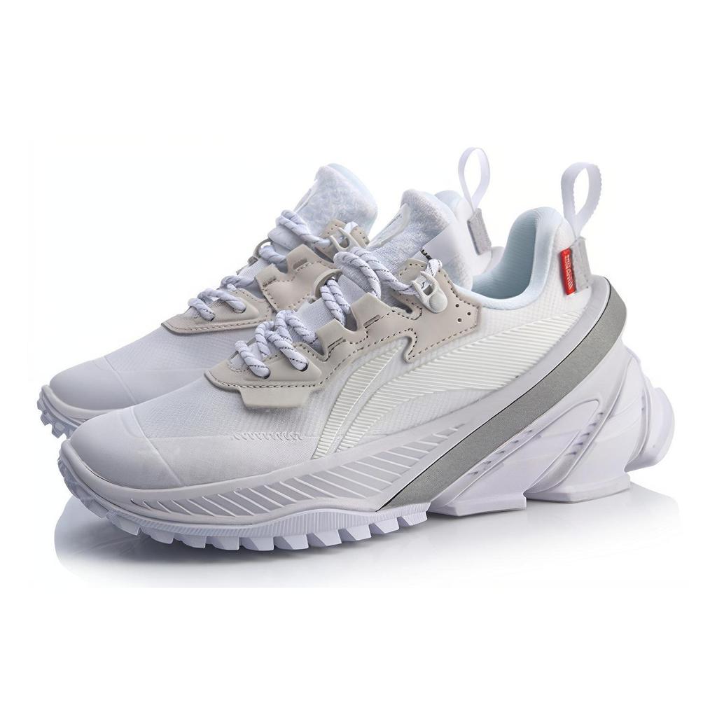 Li Ning Cushioning Slip Resistant Lightweight Low Top Running Shoes Women's White ARHQ066-2