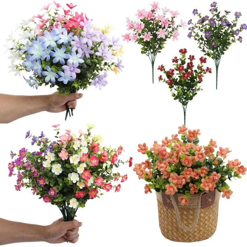 3pcs Simulation Flower Plastic Eucalyptus Leaf Bouquet Restaurant Decoration Artificial Eucalyptus Green Plant Silk Fake Flowers