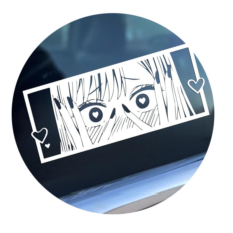Shy anime girl with love eyes decal,jdm style japanese anime style high quality for windows,For a Unique look!
