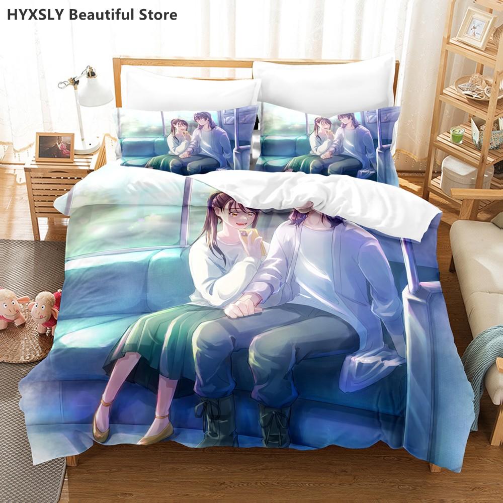 Suzume No Tojimari Bedding Set 3D Anime Polyester Quilt Cover Pillowcases Queen King For Kids Gift Cute Anime Duvet Cover Sets