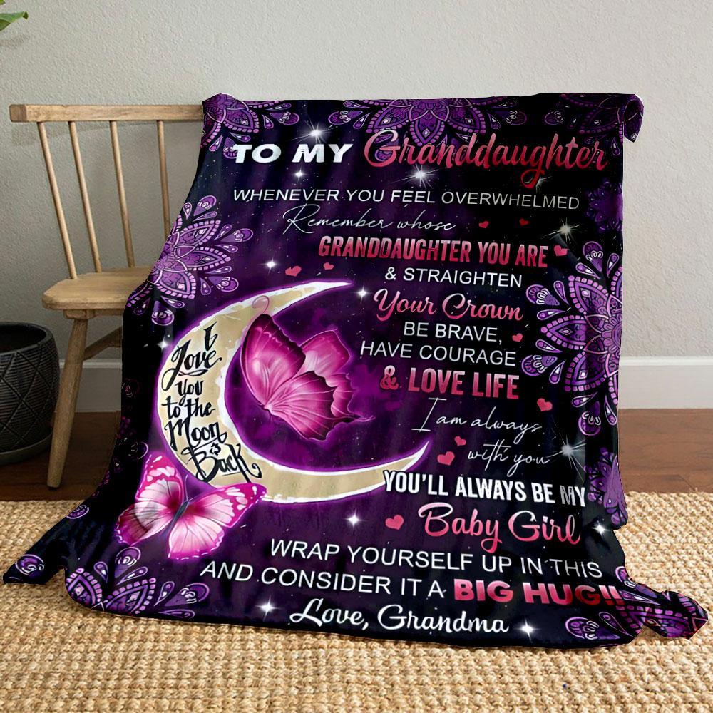 

Grandma s Love Message Purple Floral Blanket bedroom Blanket for Livingroom Couch lunch break Soft throw for Friend s festival Gift 80cm x 120cm