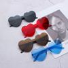 Heart Sunglasses Rimless Sunglasses for Women Heart Glasses Trendy Transparent Candy Color Eyewear