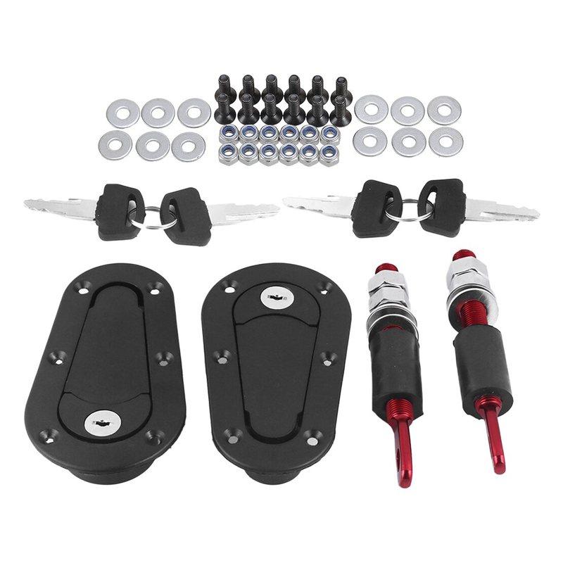 Flush Mounted Engine Hood Bonnet Quick Release Latch Pin Locking Kit With Keyhole for Racing Car New