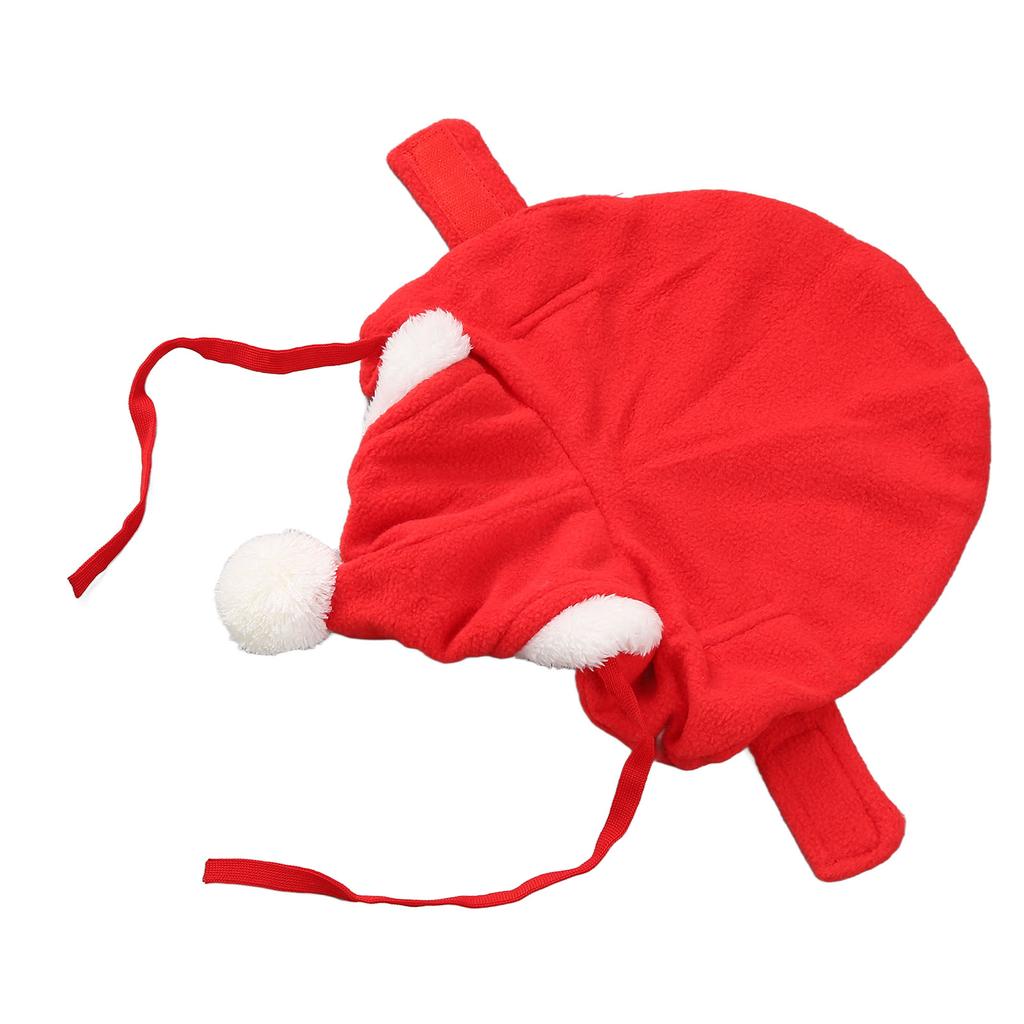 Pet Christmas Cloak Warm Soft Skin Friendly Cute Hooded Dog Cape Apparel for Puppy Cat Red L