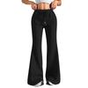 Ladies Fashion Loose Draw String Waist Color Cargo Pants Leisure Flares