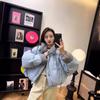 Double-sided wear of the new casual contrasting color bread jacket, fashionable texture and warm hooded loose down jacket for women