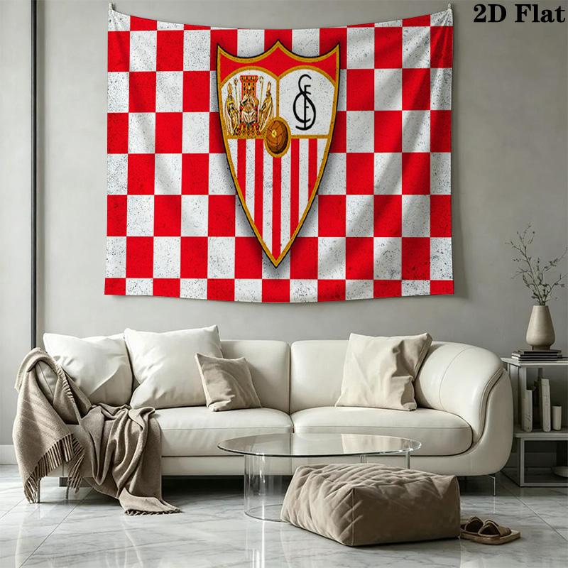 Sevilla FC Wall Tapestry Aesthetic Wall Hanging Printed Fabric Blanket Decorative Tapestries for Bedroom Living Room Home Decor