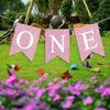 First Birthday Banner with ONE Text Garland Style Decoration for Infant Boys and Girls Perfect As Party Decor Memorial Keepsake