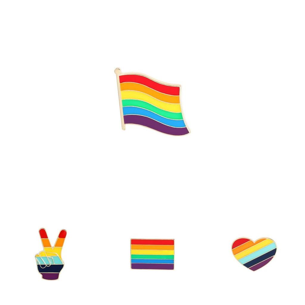 Creative Rainbow Series Cartoon Brooch With Heart Shape Design For Unique Style Accessories