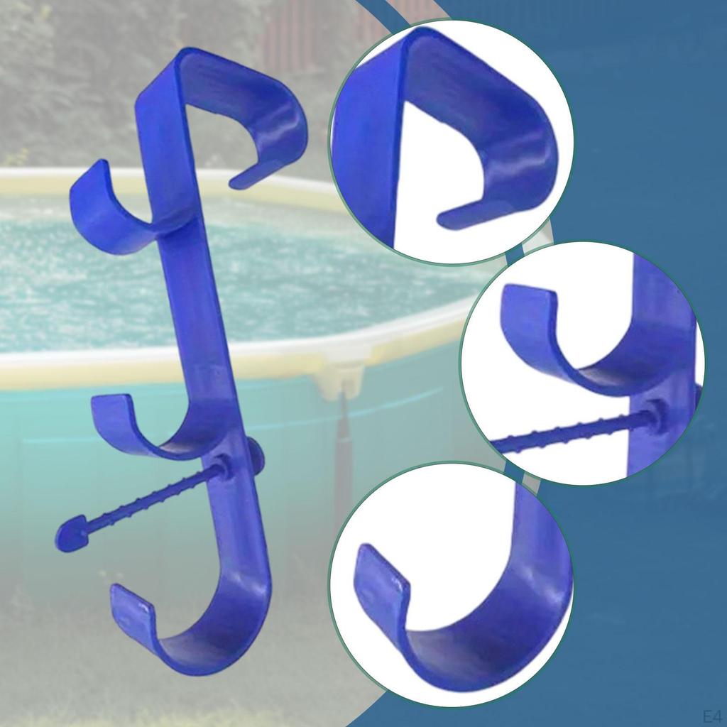 Pool Pole Hanger Above Ground Equipment Organizer Triple Hooks Tool Holder Storage Hook for Vacuum
