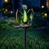 Weatherproof Sculpture for Outside Solar Dragon Garden Light Waterproof Medieval Statue Lamp Fantasy Manor Style Yard Art Outdoor Gothic Decor Patio