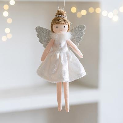 Ciondolo angelo in stoffa fata angelo appeso ornamento bambola angelo con ali glitterate decorazione per albero di Natale compleanno capodanno