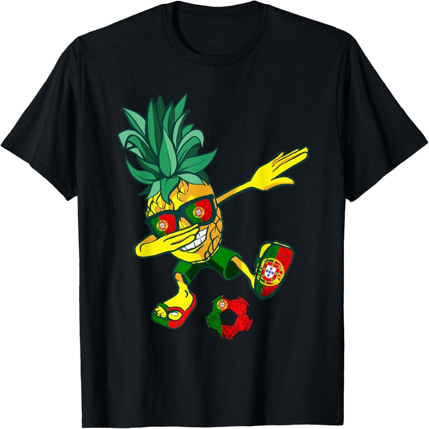 Portugal Portuguese Soccer Player Pineapple Portuguese Flag T-Shirt S