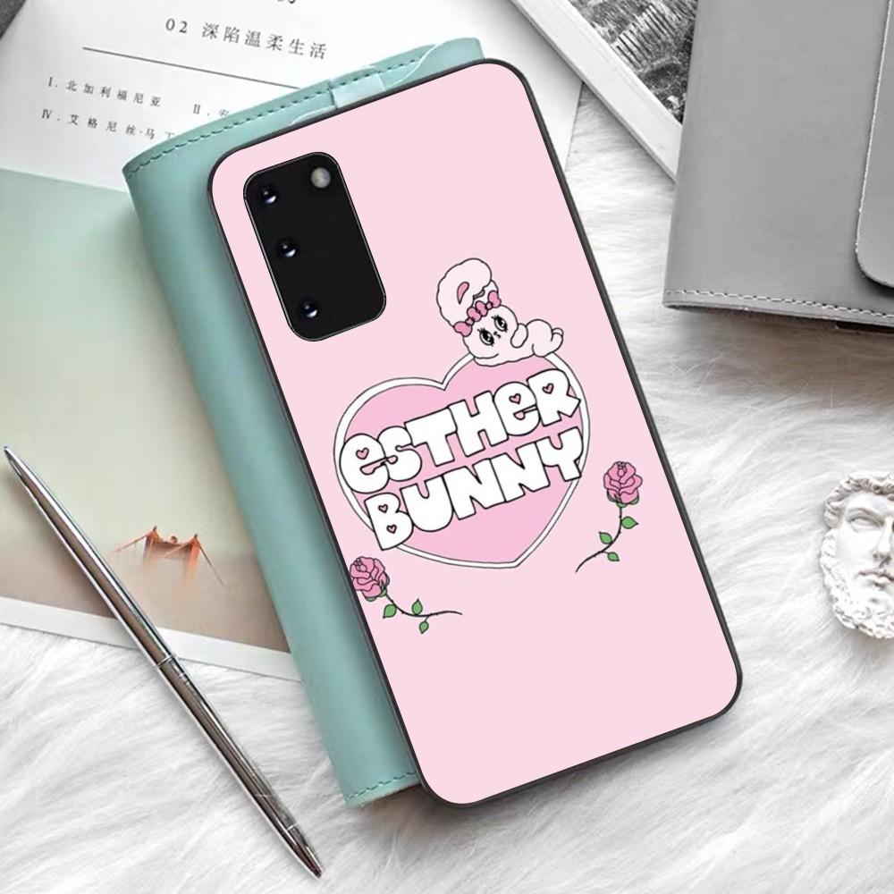 Esther Cute Bunny Phone Case Silicone PC+TPU For Samsung S10 20 30 22 23 24 Plus Lite Ultra Cover