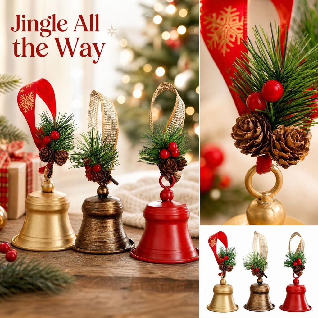 Christmas Bell Hanging Ornament, Creative Door and Wall Decoration for Holiday Display