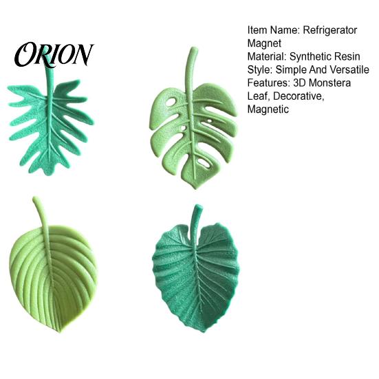 Leaf Shape Refrigerator Magnet 4Pcs 3D Monstera Magnet, Tropical Leaves Decorative Fridge Whiteboard Memo Notes Photo Holder for Home Kitchen