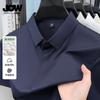 Minimalist and traceless men's summer short sleeved shirt made of mulberry silk