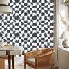 Casual Checkerboard Wallpaper In White and Navy Blue for the Living Room and Bedroom 50x1000
