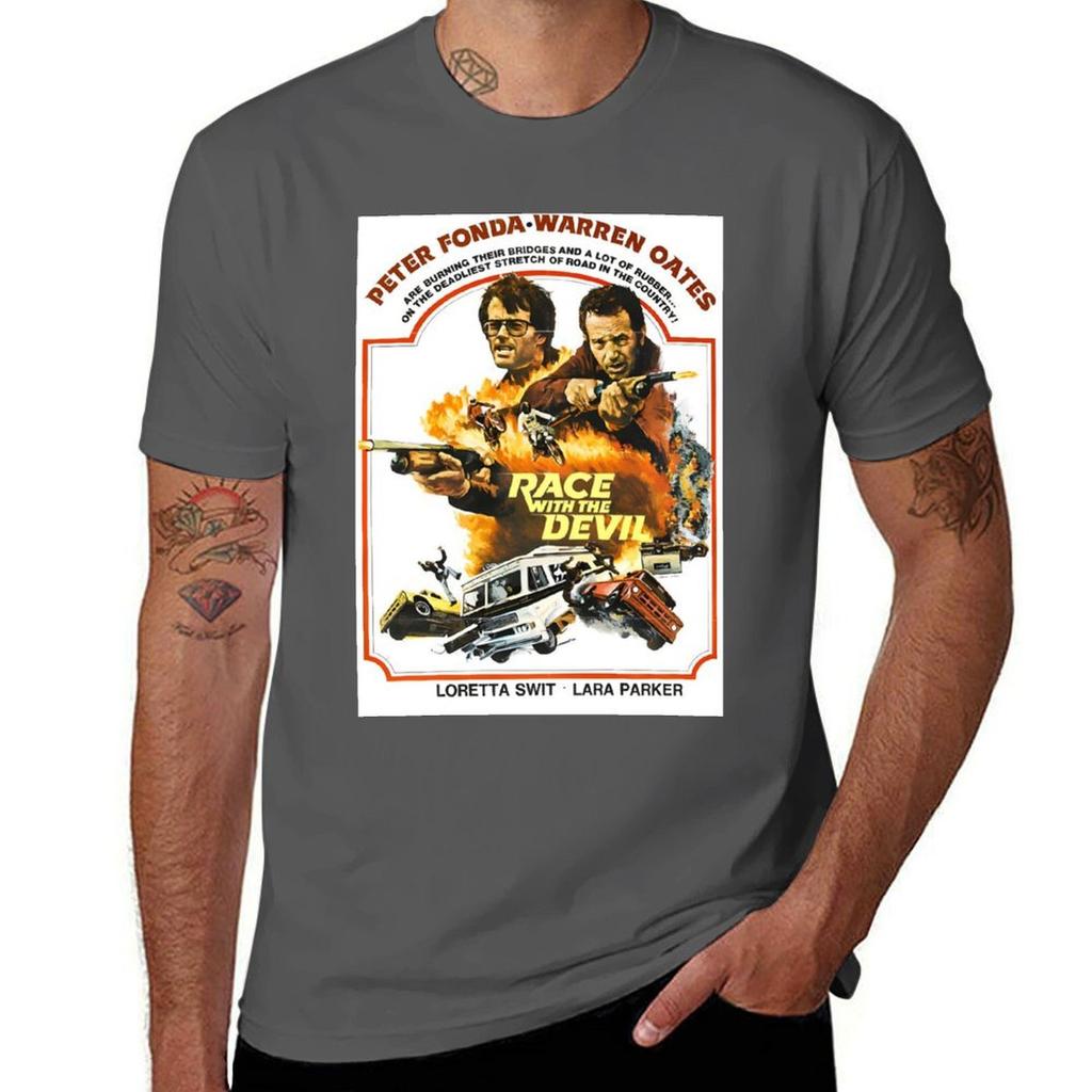 1975 Race With The Devil With Peter Fonda Vintage Movie Tshirt Street Fashion Casual Tee Shirt