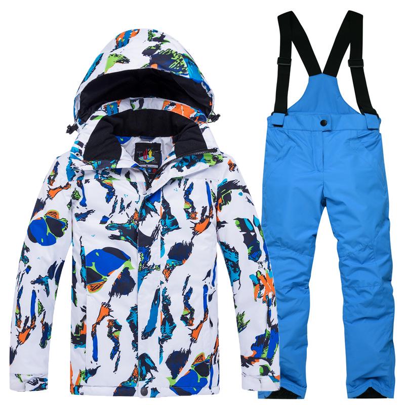 Children's Thickened Two-Piece Ski Suit for Boys and Girls - Warm Outdoor Winter Wear