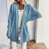 Large Size Women's Knitted Sweater Cardigan Jacket, Casual, Simple, Atmospheric, with Pocket Shawl Sweater