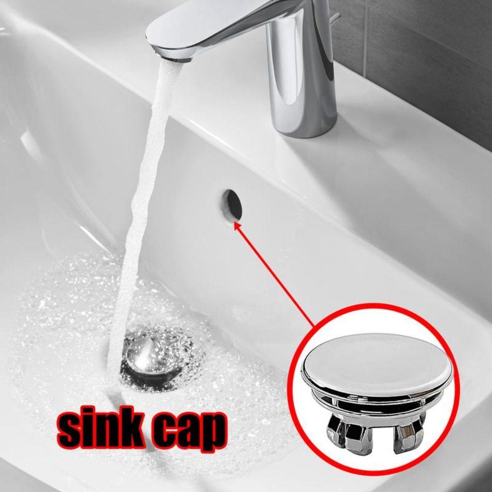 Electroplated Surface Sink Overflow Cover Plastic Overflow Ring Cover Basin Trim Ring  Kitchen