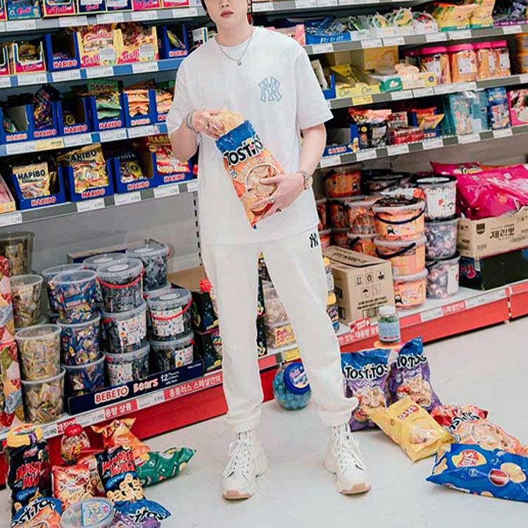 New MLB Set In Sleeve T Shirt Unisex White 31TSP3131-50W