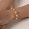 Runde Edelstahl-Kugelkettenarmband für Damen, 18K PVD-vergoldeter Statement-Schmuck für Handgelenk, wasserdicht