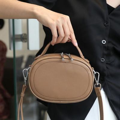 Rindsleder Damen Einzelschulter Knödel Tasche Damen Messenger Ledertasche Praktische Shell Tasche Glänzendes Leder Handy Wechselgeldtasche