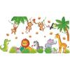 Cartoon Wall Stickers Elephant Zebra Giraffe Monkey Stickers Living Room Sofa Bedroom Background Wall Decoration Wallpaper