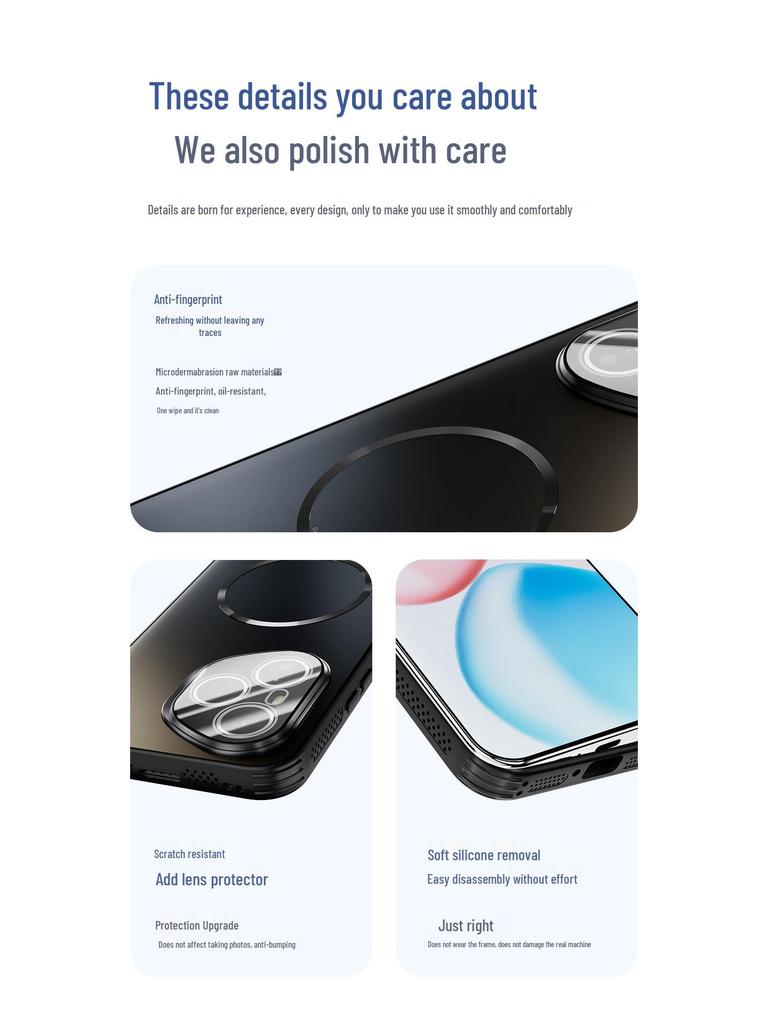 Langlebige magnetische mattierte Hülle für HONOR 400/300 Pro - Sturzschutz, Rundumschutz