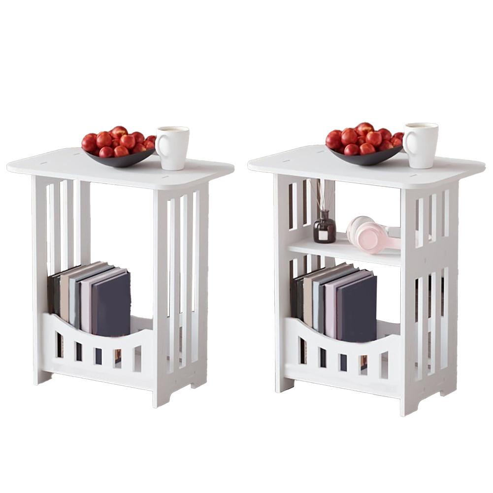 Stylish Rectangular Side Table with Storage for Bedroom or Living Room