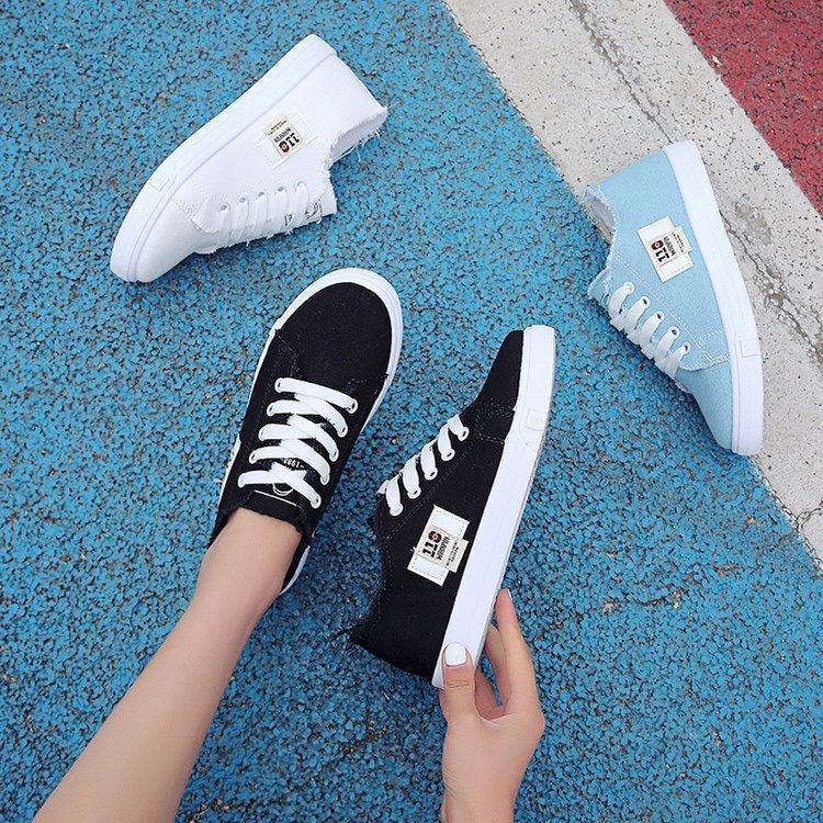 Summer Fashion Student Shoes White Shoes Women's Canvas Shoes Low Top Round Head with Casual Women's Shoes