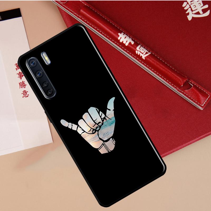 Surfer Surf Hang Loose Shaka Case For Oppo A80 A58 A5 Pro A15 A16 A17 A57 A77 A94 A74 A54 A76 A96 A40 A60 A18 A38 A78 A98