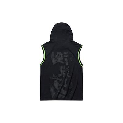 Basketball Series Graphic Print Loose Breathable Sports Hoodie Vest Men Tops Black 152131115-2