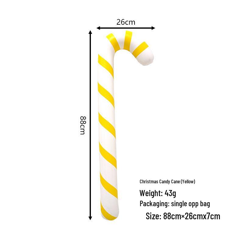 Outdoor Christmas PVC Inflatable Ball & Candy Cane Pendant Decoration