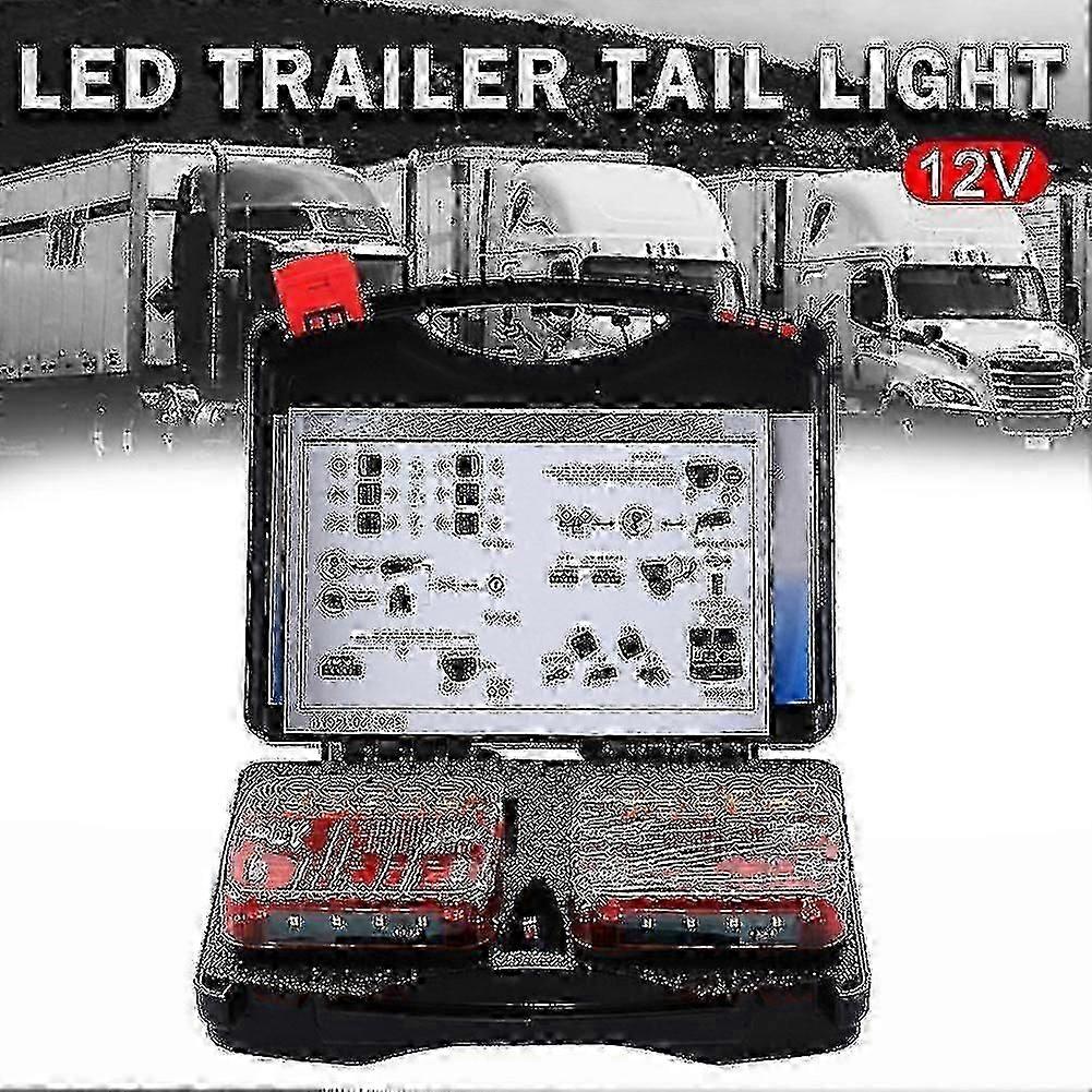 2 piezas Luz Trasera LED Magnética Inalámbrica para Camión Luz Trasera de Remolque Señal de Advertencia
