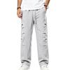 Pantalon de survêtement droit en sergé pour homme Coupe ample Hip Hop Streetwear Décontracté